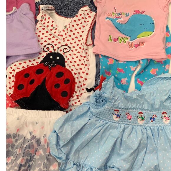 16 Baby Girls 12 Months One Pieces Outfits Shorts Tops Dresses Clothes Lot - Picture 4 of 4